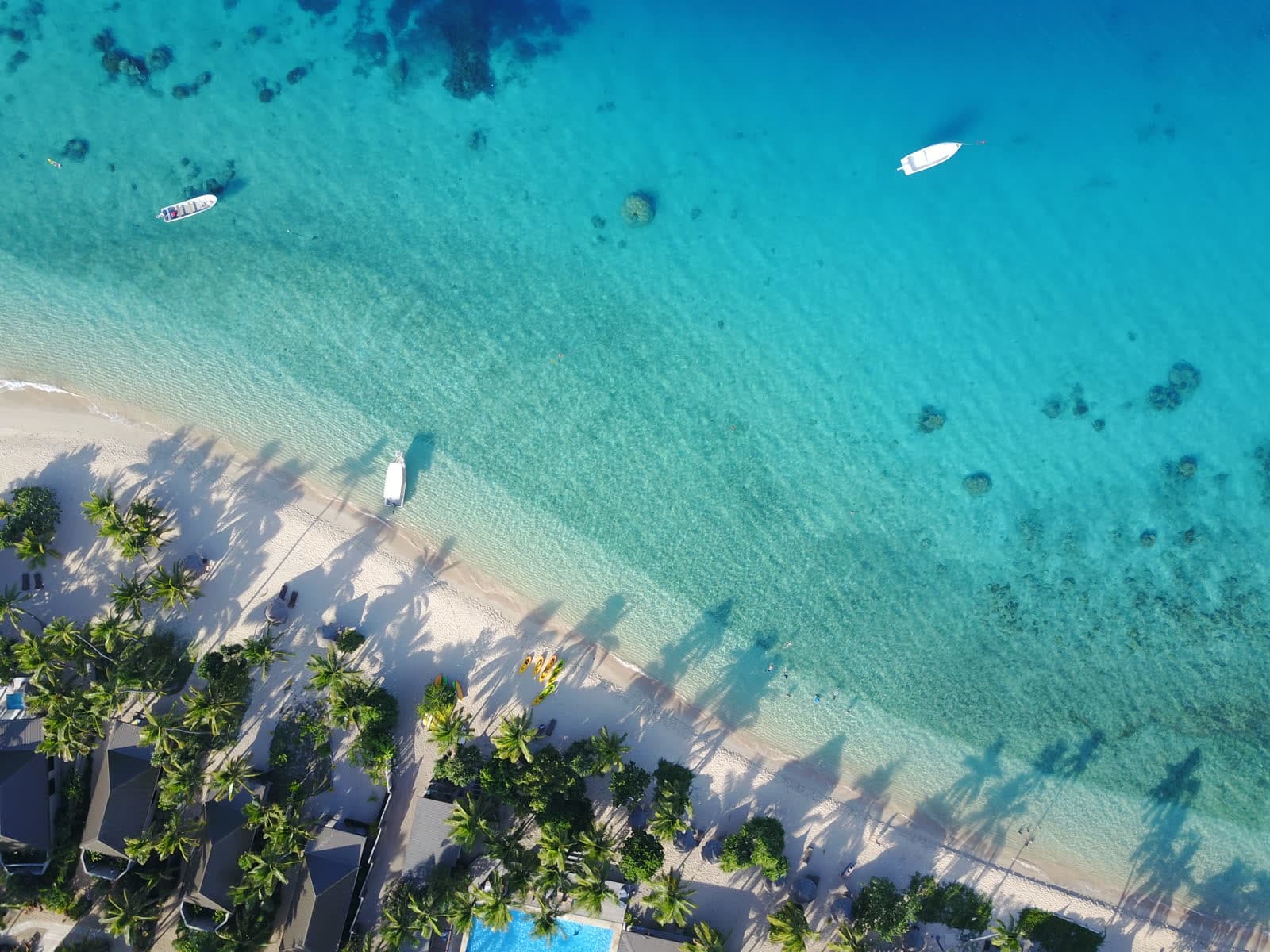 Champagne-sand cove at Paradise Cove Resort